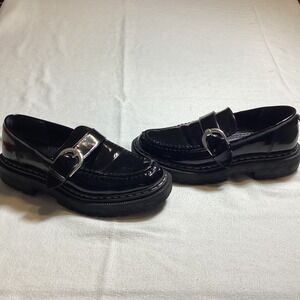 Circus by Sam Edelman Everly Black Patent Lug Sole Buckle Loafers Womens 9M 39